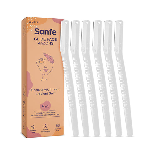 Sanfe Glide Face Razor for painfree facial hair removal 6 units
