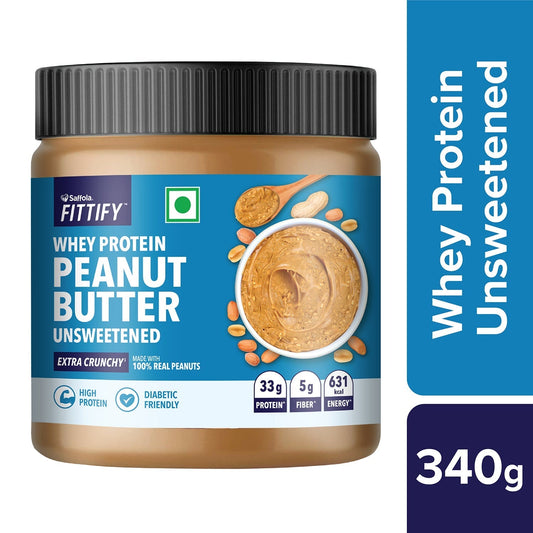 Saffola Fittify Whey Protein - Unsweetened - Peanut Butter Pack of 2