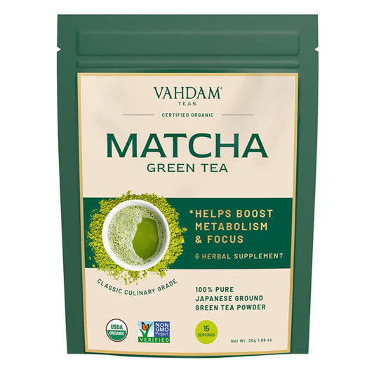 VAHDAM - Certified Japanese Matcha Green Tea Powder - 50 gm 25 Servings