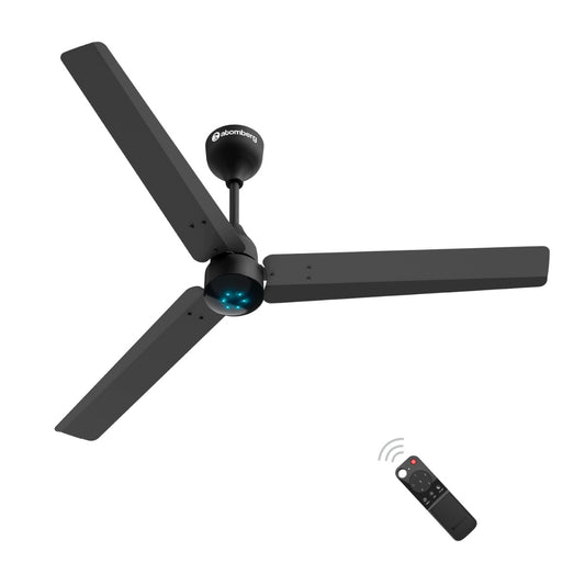 Atomberg Renesa 1200 mm BLDC Motor with Remote 3 Blade Ceiling Fan Midnight Black Pack of 1