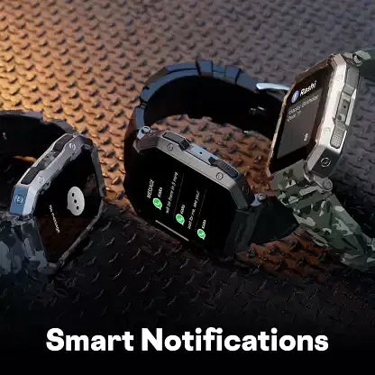 Fire-Boltt Cobra 1.78 AMOLED Army Grade Build Bluetooth Calling with 123 Sports Modes. Smartwatch  Camo Green Strap Free Size