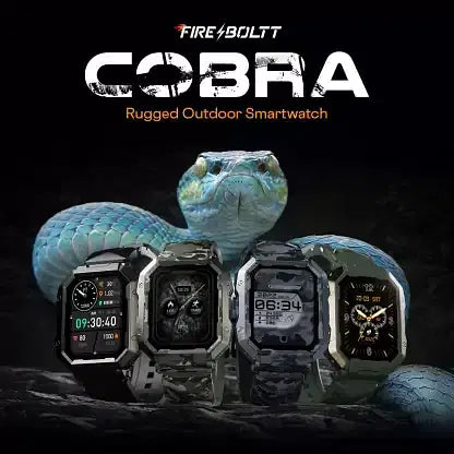 Fire-Boltt Cobra 1.78 AMOLED Army Grade Build Bluetooth Calling with 123 Sports Modes. Smartwatch  Camo Green Strap Free Size