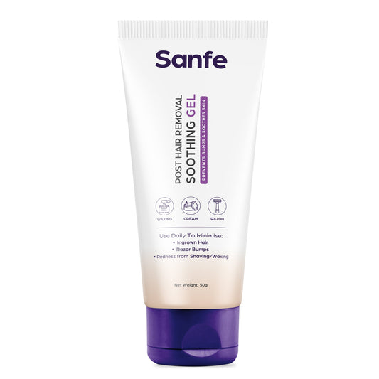 Sanfe Post Hair Removal Soothing Gel For Women  Prevents From Razor Bumps  Redness  Minimizes Ingrown Hair  0 Alcohol  50g