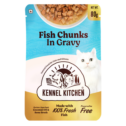 Kennel Kitchen Fish Chunks in Gravy Kitten and Adult Cat Wet Food All Life Stage