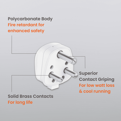 3 Pin Electric Plug Top 16A White 240V