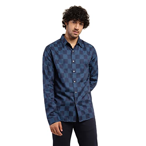 Levis Mens Checked Slim Fit Shirt-Blue