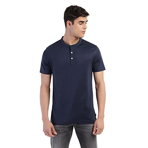 Levis Mens Regular Fit Solid T-Shirt-Blue