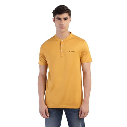 Levis Mens Regular Fit Solid T-Shirt-Yellow