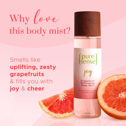 Joy Grapefruit Refreshing Body Mist Pack of 2 150ml  150ml   From the makers of Parachute Advansed  300ml