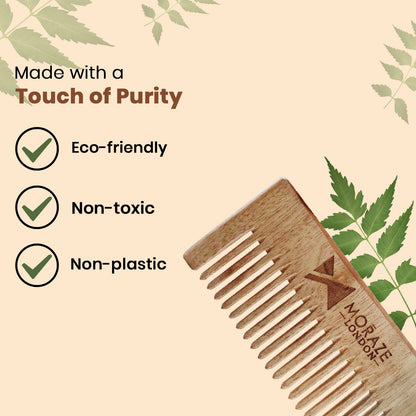 Pure Neem Wood Comb Brown