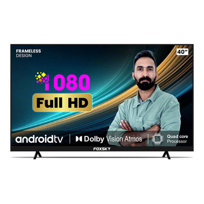 Foxsky 102 cm 40 inches Full HD Smart LED TV 40FSFHS With Black Frameless Edition Dolby Audio