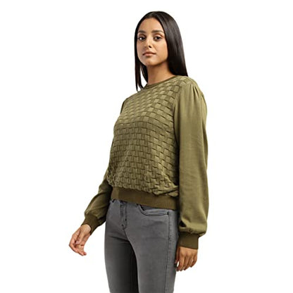 Levis Womens Cotton Crew Neck Sweatshirt-Olive