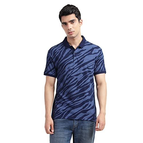 Levis Mens Regular Fit Printed Polo T-Shirt-Blue