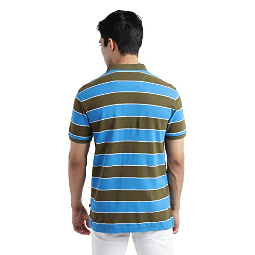 Levis Mens Regular Fit Stripes Polo T-Shirt-Green