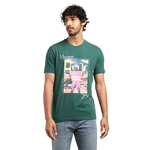 Levis Mens Regular Fit Graphic T-Shirt  Green