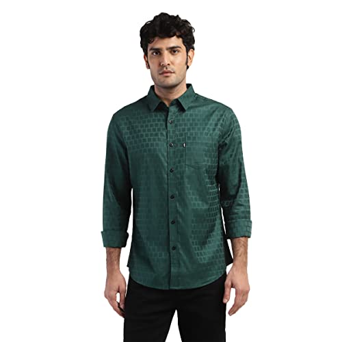 Levis Mens Slim Fit Geometric Shirt-Green