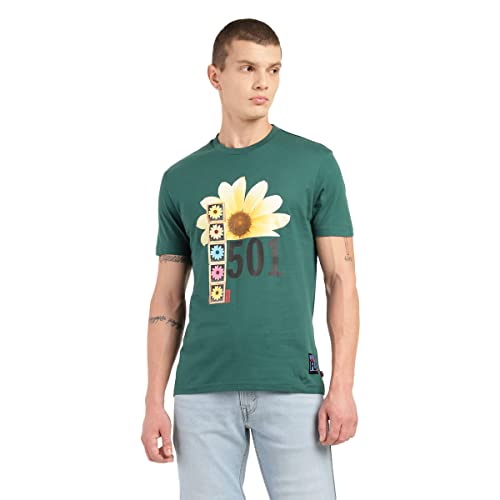 Levis Mens Regular Fit Graphic T-Shirt-Green