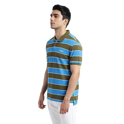 Levis Mens Regular Fit Stripes Polo T-Shirt-Green