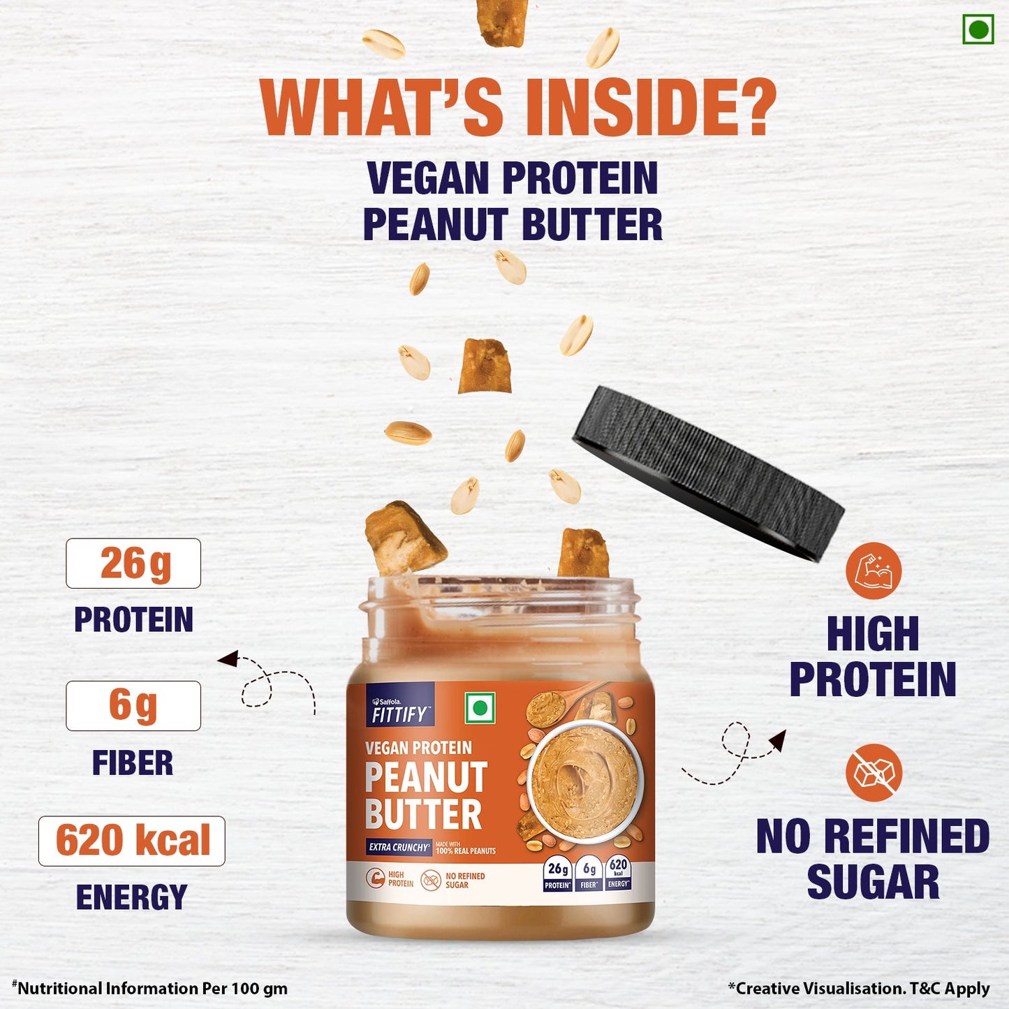 Saffola Fittify Vegan Protein - Peanut Butter