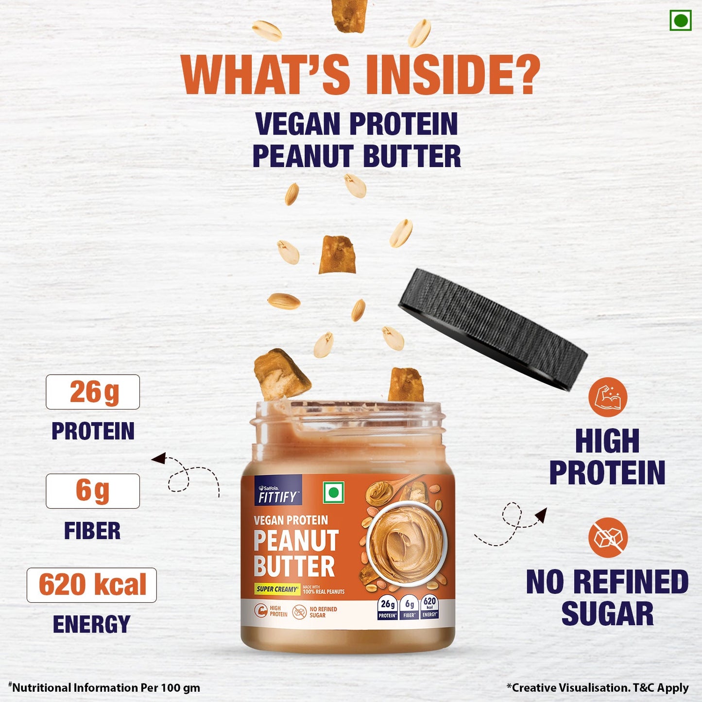 Saffola Fittify Vegan Protein - Peanut Butter