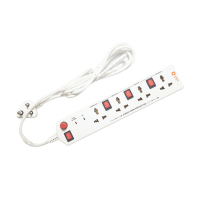 4x4 Socket Extension Board with 2 Metre Wire White