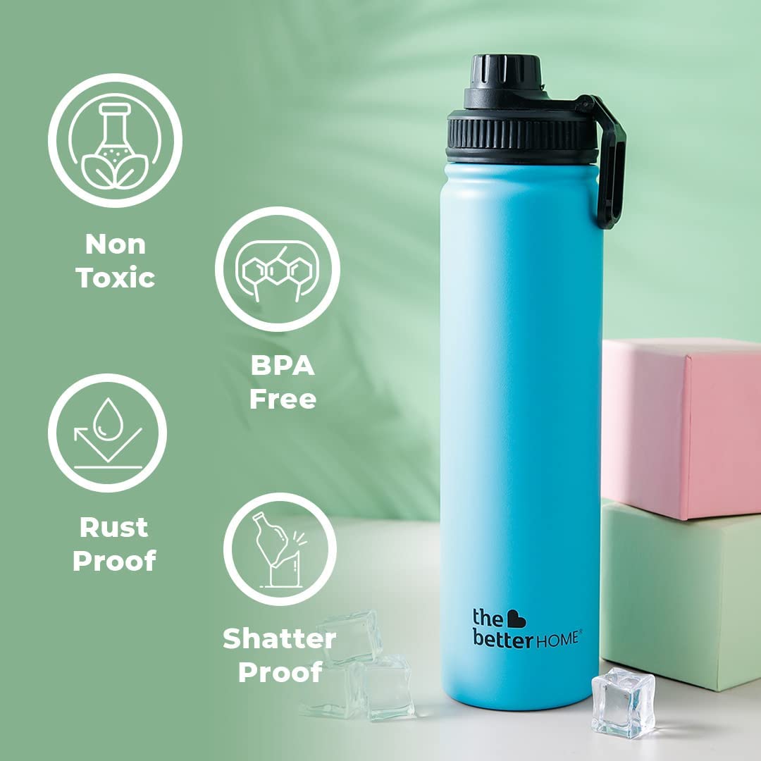 The Better Home Bolt 710ml Stainless Steel Insulated Sipper Water BottleThermos Hot and Cold Water FlaskSipper Bottle for Adults and KidsSteel Bottle for Gym Office HomeTeal