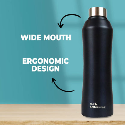 The Better Home Steel Water Bottle 2Pcs-1L, Leak-Proof, BPA-Free, for Kids, Gym, Office, Aesthetic.