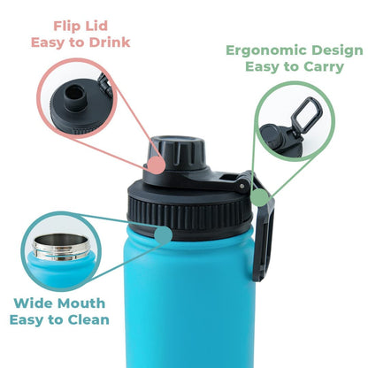 The Better Home Bolt 710ml Stainless Steel Insulated Sipper Water BottleThermos Hot and Cold Water FlaskSipper Bottle for Adults and KidsSteel Bottle for Gym Office HomeTeal