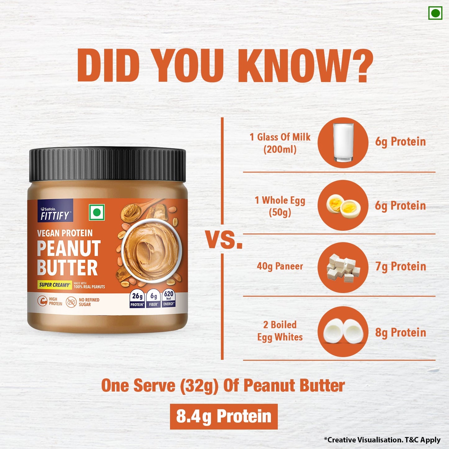 Saffola Fittify Vegan Protein - Peanut Butter