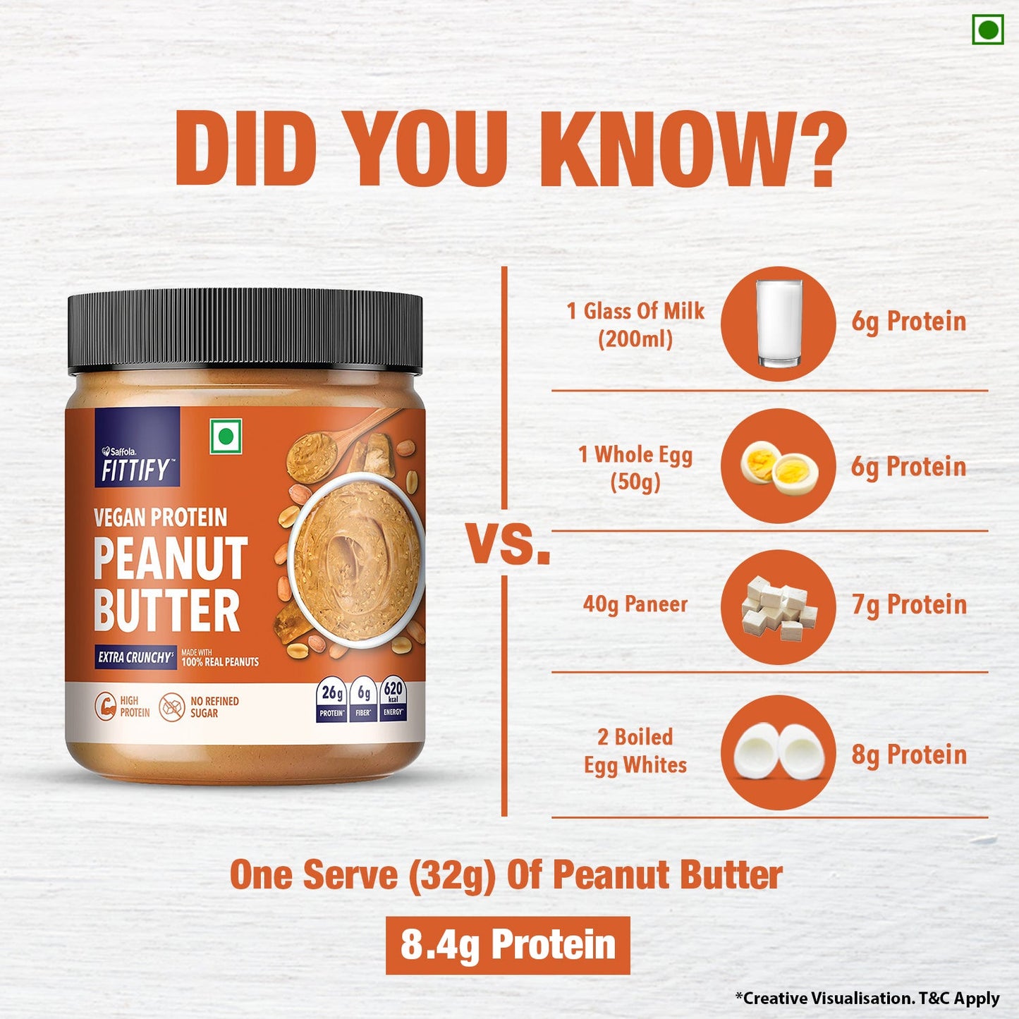 Saffola Fittify Vegan Protein - Peanut Butter