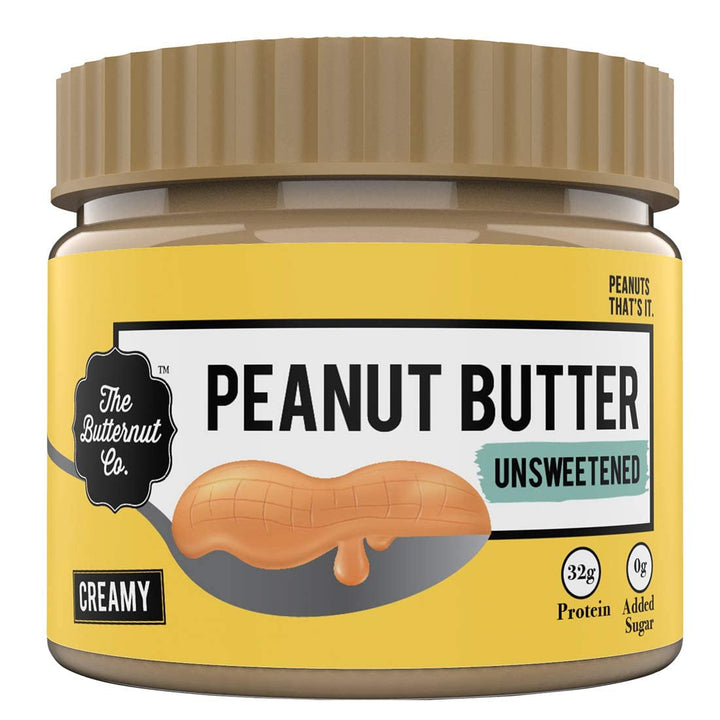 The Butternut Co. Natural Peanut Butter Crunchy 1kg, Creamy 340g, Unsweetened, 32g Protein, No Added Sugar, 100% Peanuts, No Salt, High Protein.