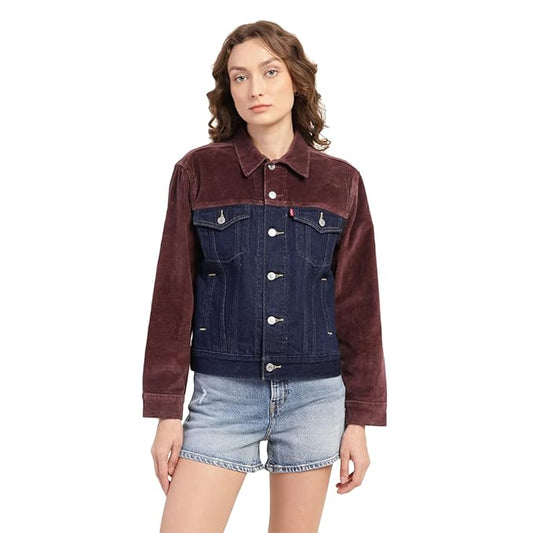 Levis Womens Solid Relaxed Fit Trucker Jacket