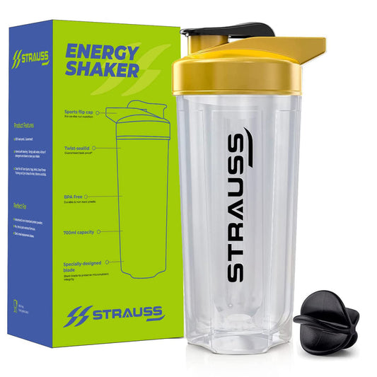 STRAUSS Energy Shaker Bottle White Shade Yellow