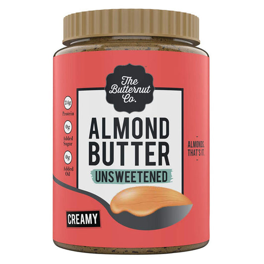 The Butternut Co. Almond Butter Creamy 1kg - Unsweetened, Heart-Healthy, High in Vitamin E, Gluten-Free, Vegan, Keto-Friendly.