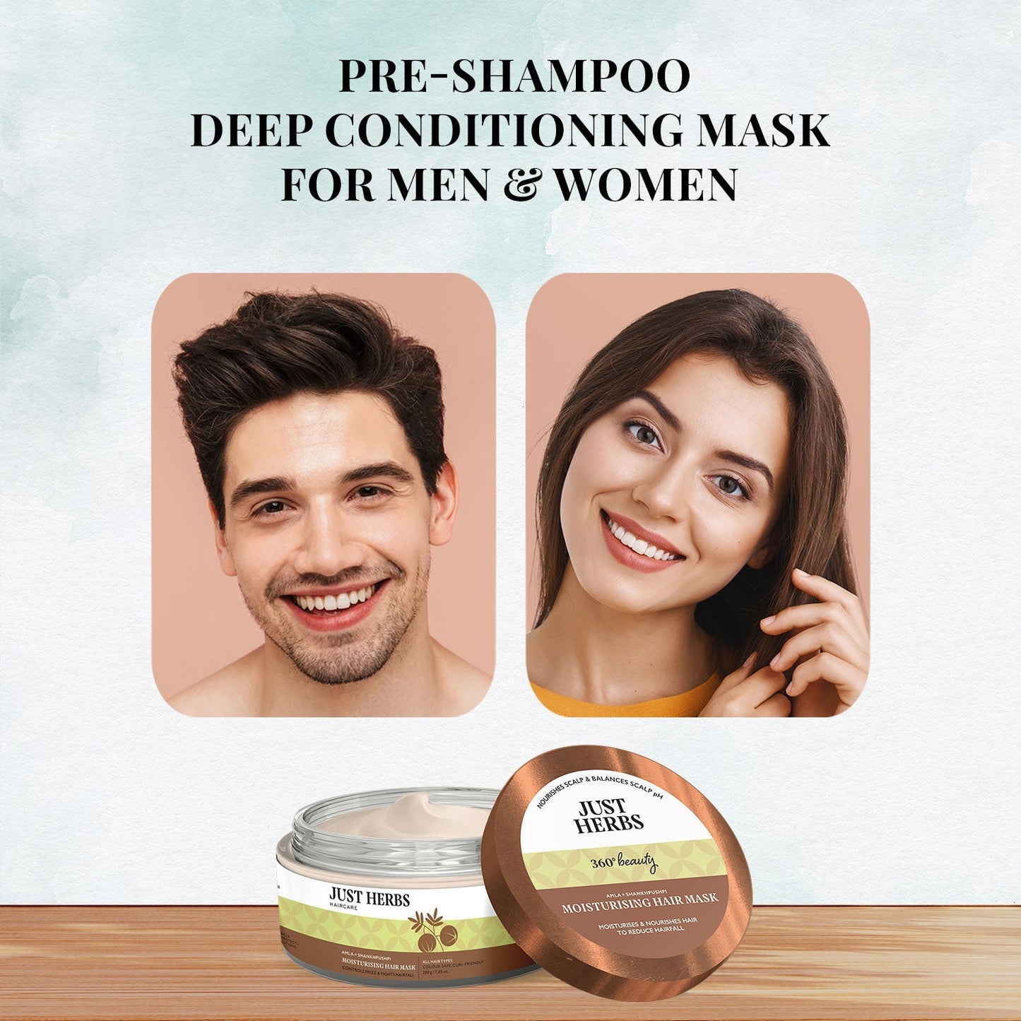 Moisturising Hair Mask with Amla and Shankhpushpi - Just Herbs