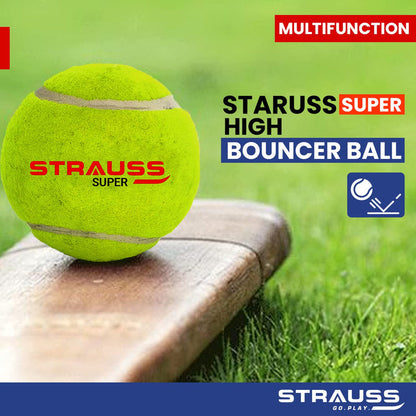 STRAUSS Acrylic Cricket Tennis Balls, Pack of 6, Yellow, Lightweight, Soft, for Street, Lawn, Park, Beach, Gully Cricket, All Ages.