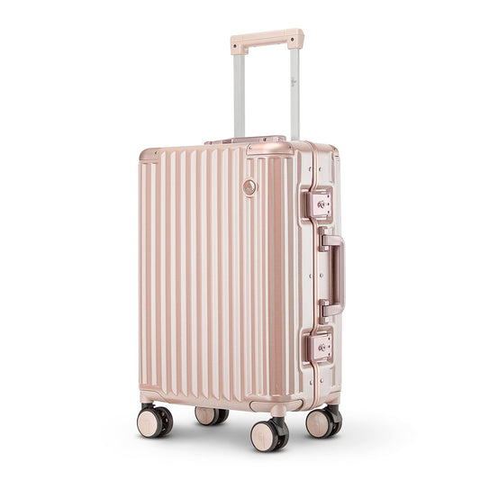 THE CLOWNFISH Stark Series Luggage, Polycarbonate Hard Case, 8-Wheel Trolley, Double TSA Locks, Blush Pink, Small 57 cm-22 inch