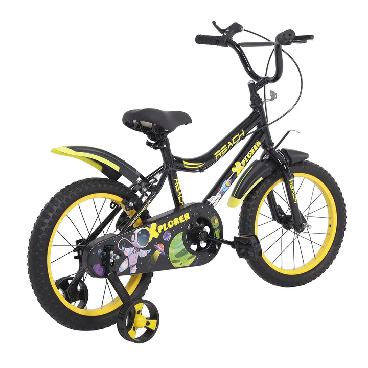 Reach Xplorer Kids Cycle 16T with Training Wheels, 90% Assembled, Frame Size 12, for Heights 3'8", Ages 4-8 Years