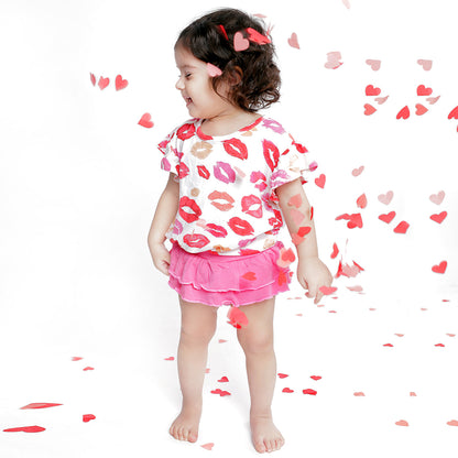 Sweet Pink Ruffled Bamboo Bloomer Shorts