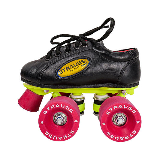 STRAUSS Gripper Adjustable Skating Shoes  Along with PVC Wheel Combo Set for Boys Kids and Girls Size-4 BlueBlack