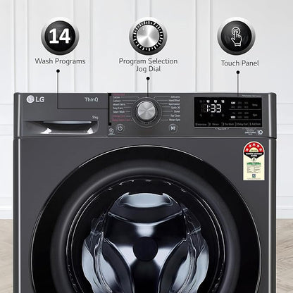 LG 9Kg 5-Star Wi-Fi Inverter AI Front Load Washing Machine, Steam, In-Built Heater, 6 Motion DD, Black