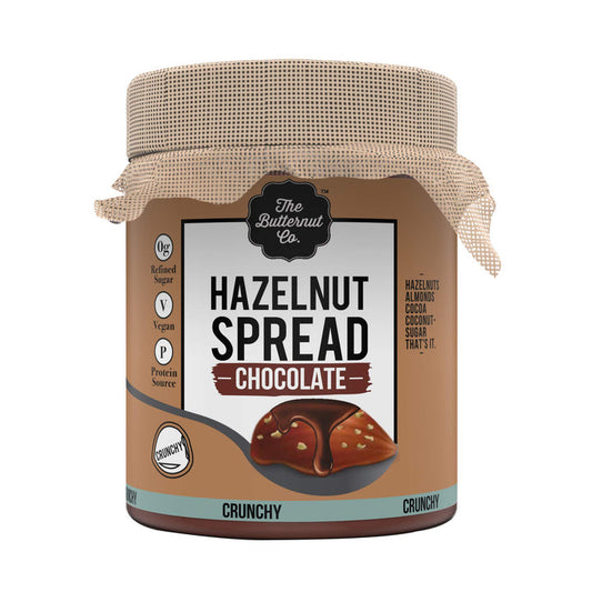 The Butternut Co. Chocolate Hazelnut Spread 200 gm Crunchy No Refined Sugar Vegan No Preservatives