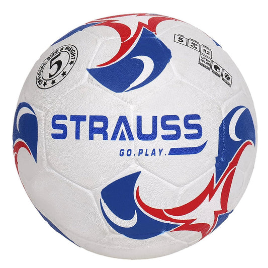 STRAUSS Goal Football Rubberized Moulded Suitable for Hard Ground Without Grass Training Ball Soccer Ball Football for Men  Women Size-5 White