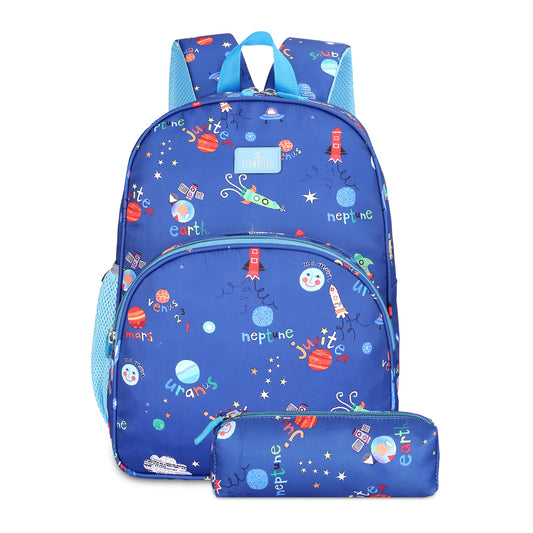 THE CLOWNFISH 15L Kids Backpack with Free Pencil Pouch, for Ages 5-7, Dodger Blue