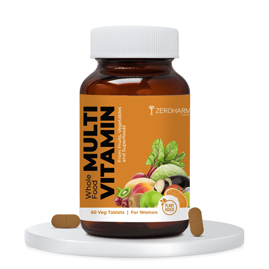 ZEROHARM Multi Vitamin-Women Fight PMS symptoms-Cold Flu  Viral Infection Improves Bone  Heart Health - 60 Tablets