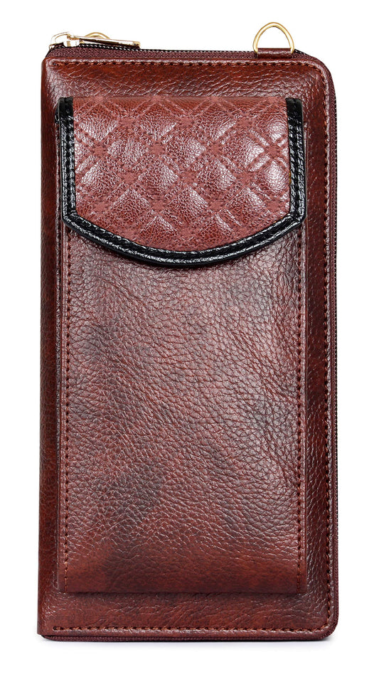 The Clownfish Classy Ladies Synthetic Wallet Brown Black