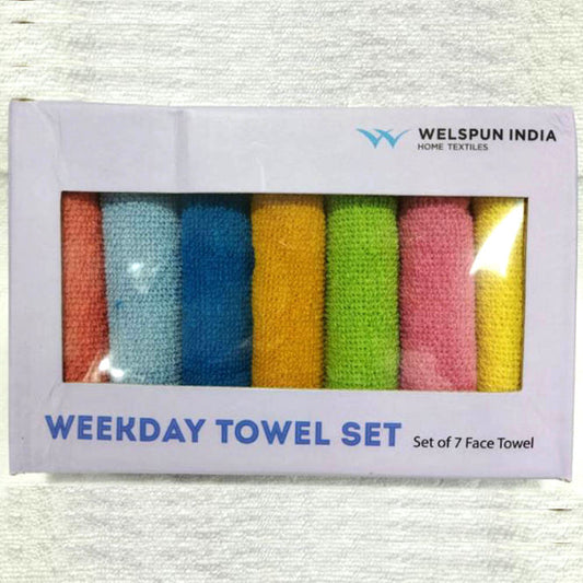 Welspun Weekday Face Towel 7 Pcs Set