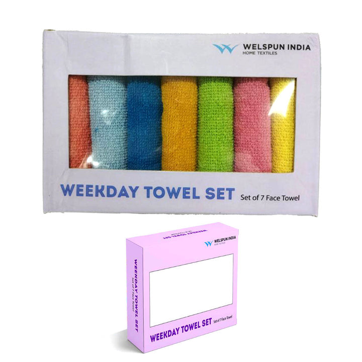 Welspun Weekday Face Towel 7 Pcs Set