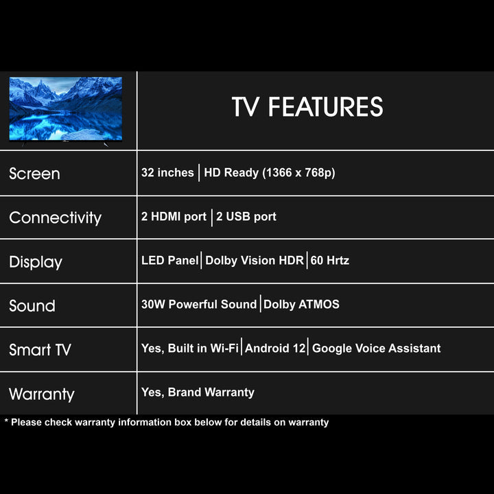 SkyWall 80 cm 32 inches Full HD Smart LED TV 32SW-Voice Frameless Edition  With Voice Assistant