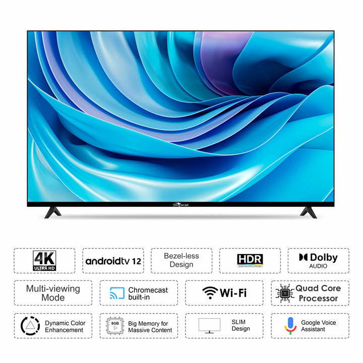 SkyWall 127 cm 50 inches 4K Ultra HD Smart Android LED TV 50SW-4K With Frameless Edition